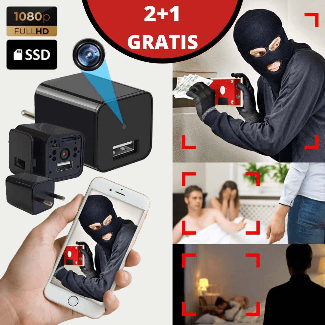 Ładowarka USB z kamerą szpiegowską 2+1 GRATIS