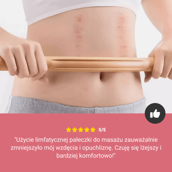 Drewniany drążek do masażu limfatycznego 1+1 GRATIS