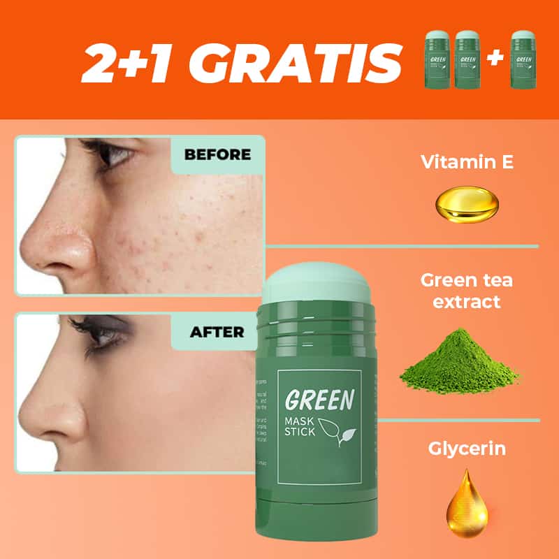 Oczyszczająca skórę glinka zielonej herbaty 2+1 GRATIS