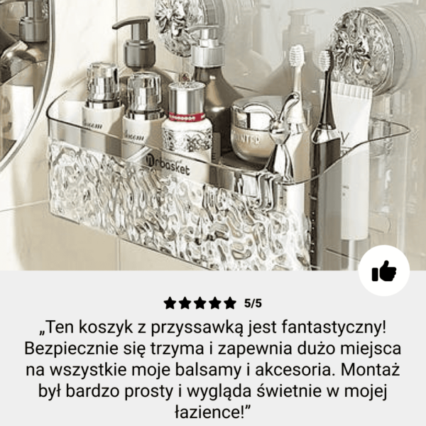 LotionRack™ to półka do łazienki, którą można zamontować bez wiercenia