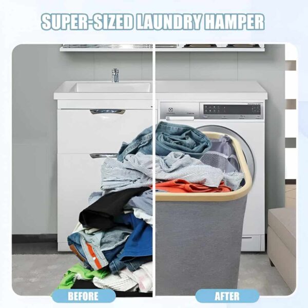LaundryEase™ – Kosz na pranie z trzema przegrodami