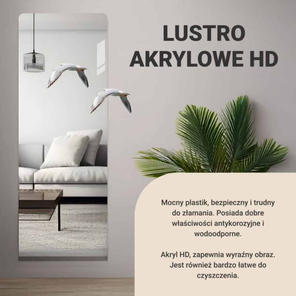 MirrorFlex™ elastyczne lustro akrylowe samoprzylepne 120 x 40 cm