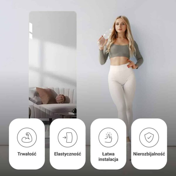 MirrorFlex™ elastyczne lustro akrylowe samoprzylepne 120 x 40 cm