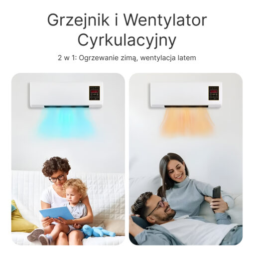 Enchantia – Wentylator z funkcją ogrzewania i wentylacji, montaż bez narzędzi - obrazek 2
