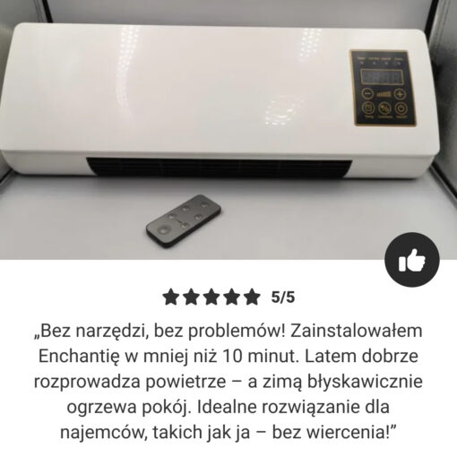 Enchantia – Wentylator z funkcją ogrzewania i wentylacji, montaż bez narzędzi - obrazek 7