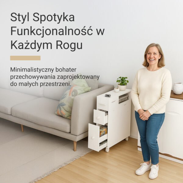 Alternative view of CornerEase™ -  Wąska Szafka Łazienkowa do Narożnika