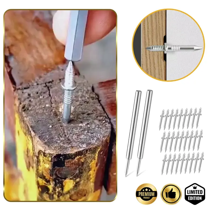 Naox™ – Zestaw 500 dwustronnych gwoździ do listew z akcesoriami