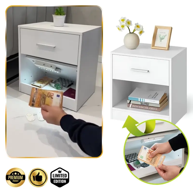 NovaCasa™ – Inteligentna Szafka Nocna z Ukrytym Schowkiem